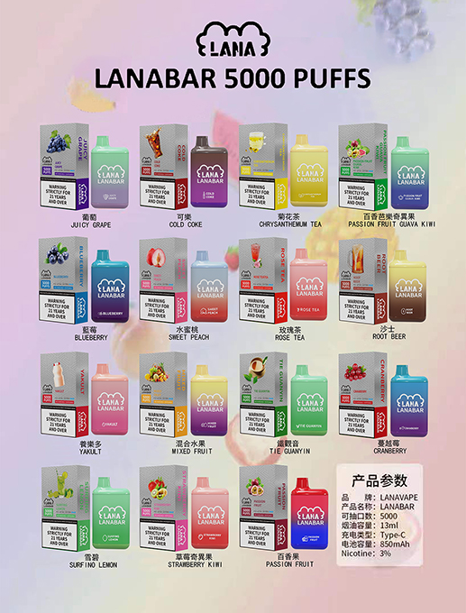5000-3 【LANA】大容量/拋棄式5000口電子煙/台灣現貨原裝正品